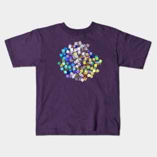 Confetti Plaids Party Rainbow Strong Cobalt Kids T-Shirt